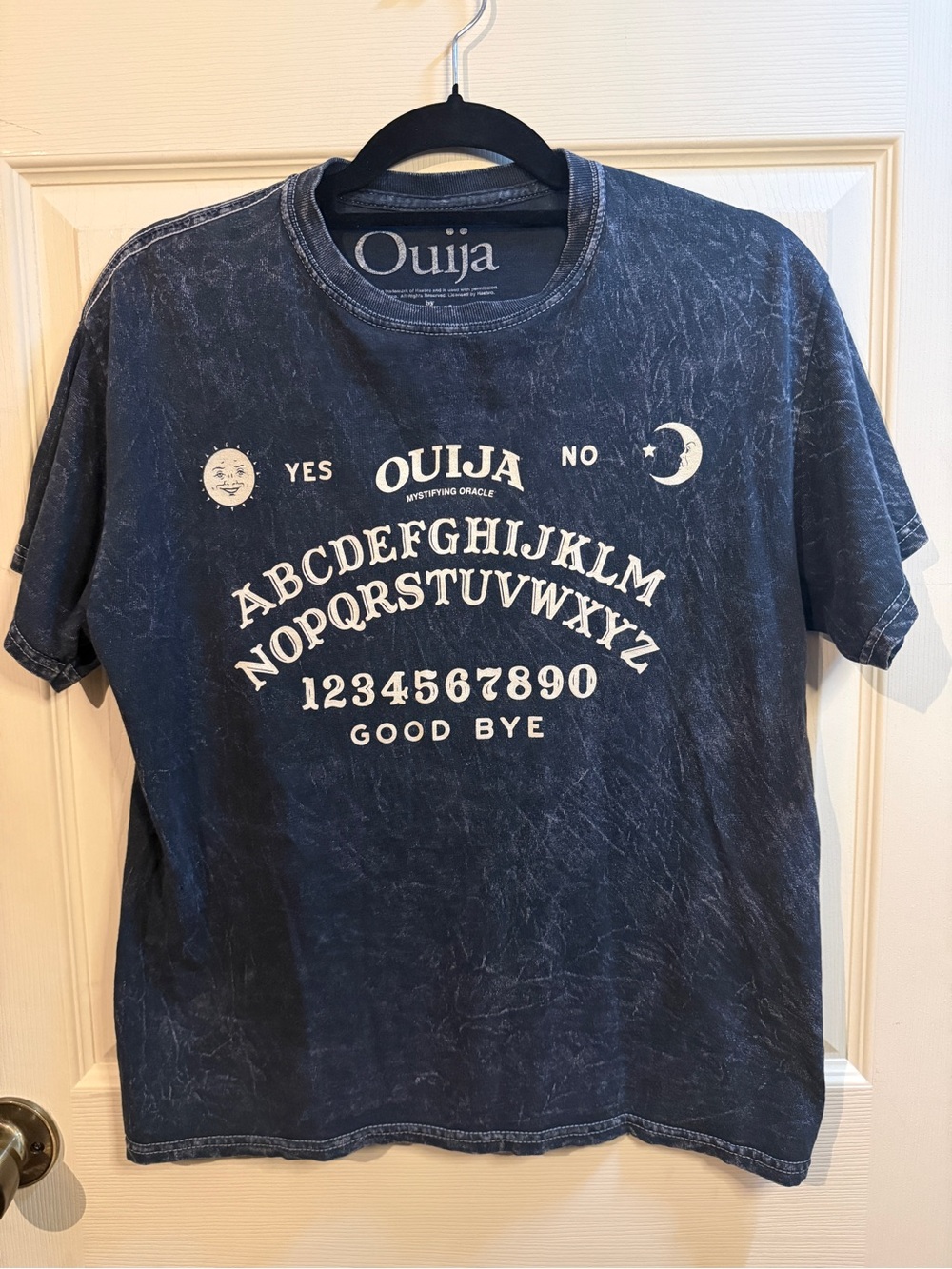 OUIJA Goodie Two Sleeves T-shirt Black Acid Wash Unisex Size XS